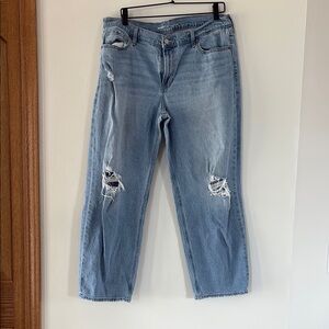 Old Navy Blue Straight Leg Jeans Distressed